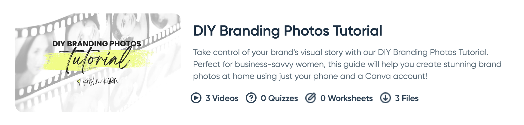 brand photography course